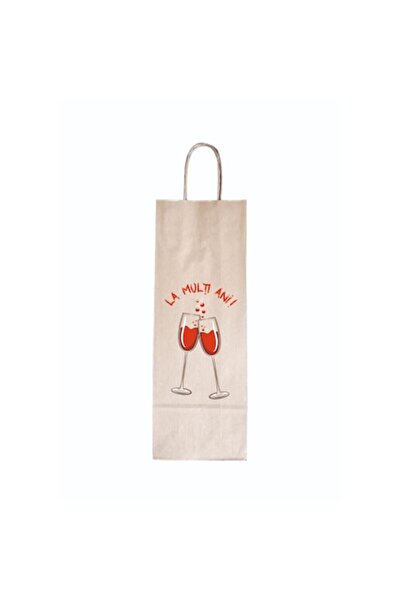 COLLECTİON Set of 10 wine bottle gift bags, message "Happy Birthday!" - 14 cm...