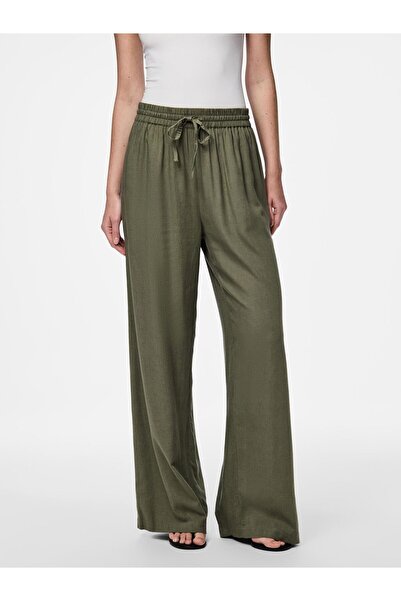 PIECES Παντελόνι με φαρδιά μπατζάκια PCPIA LEINENMIX