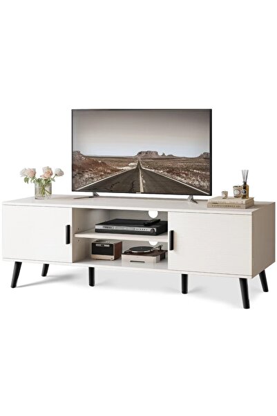 KEKE Tv Cabinet with Adjustable Shelf Solid Wood Feet For Living and Bedroom ...