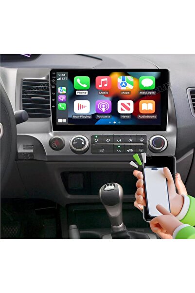 Generic شاشة أندرويد لسيارة هوندا سيفيك موديل 2006-2011 مع كاربلاي وأندرويد أ...