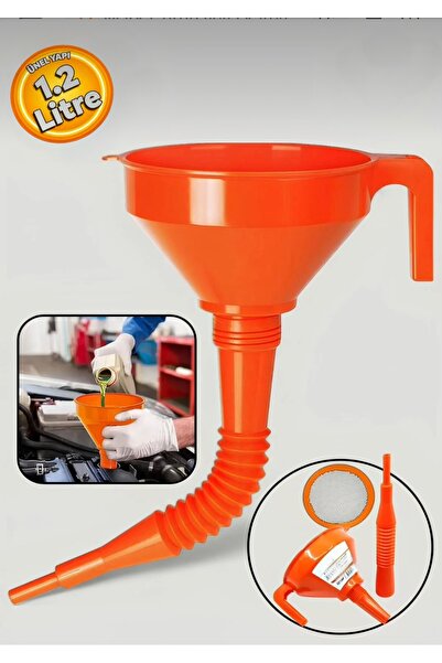 Bhd Plastik Çelik Süzgeçli Spiralli Borulu Süzgeçli Huni 1.2 Litre
