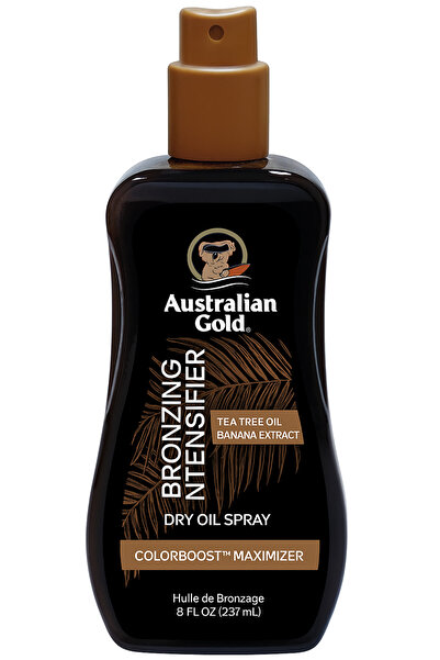 Australian Gold بخاخ زيت تسمير البشرة بالبرونزر 237 مل - زيت تسمير سريع الامت...
