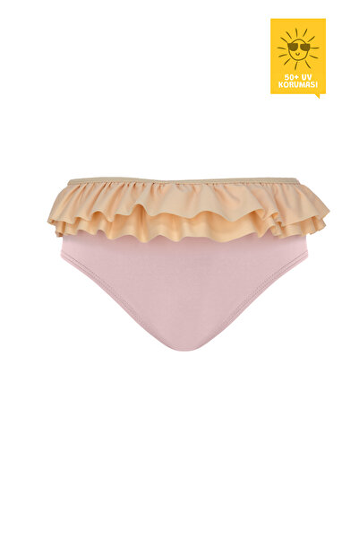 DARING LITTLES UV Korumalı UPF 50+ Fırfırlı Pembe Bikini Altı - Geri Dönüştür...