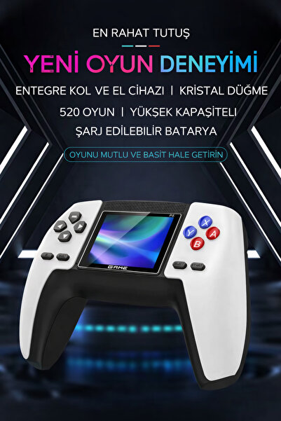 Retro Arcade P5 Oyun Konsolu 520 Oyun Kapasiteli Tv Bağlantı Özellikli Çift Kişilik Oynanabilir