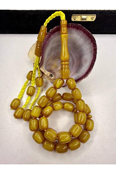 İskenderun Tesbihcilik İp Örüm Kazaz Tasseled Glittery Crimped Amber Prayer B...