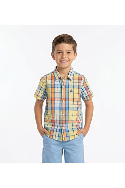 ruff Boys Multicolor Check Shirt – Short Sleeve Cotton Casual Wear