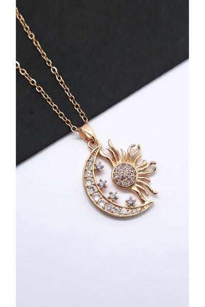 Serenity Güneş Ay Aşkı Figür Çelik Kolye