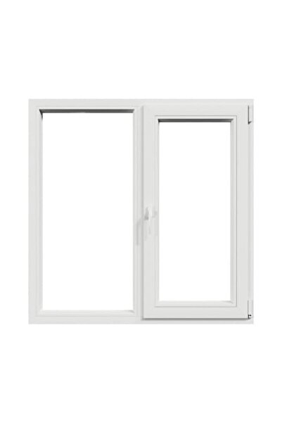 PVC Window Thermopan 4 Chambers 116x116 cm White Fixed + Simple Right Opening