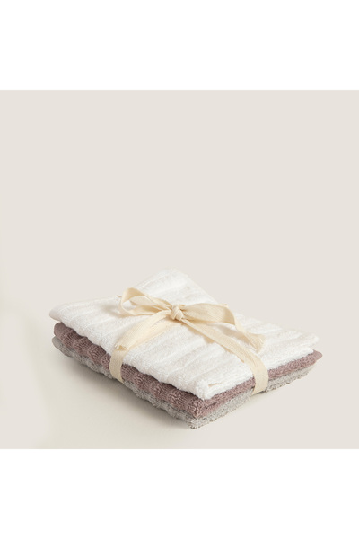 Chakra Вълнообразен комплект от 3 кърпи за ръце от 100% памук, 30x40 см