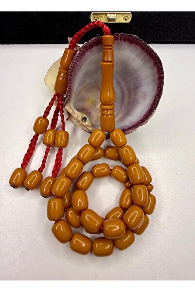 İskenderun Tesbihcilik Handcrafted Rope Spinning Kazaz Tassel Clasp Amber Pra...