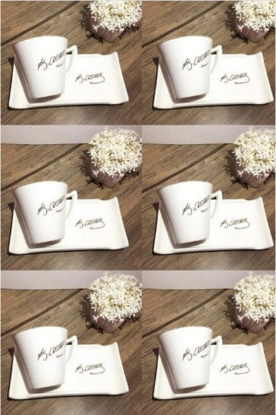 P H Panayır Home Ataturk Signed Porcelain Cup Set for Two