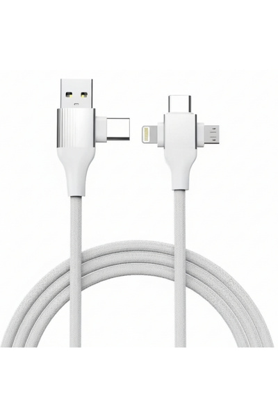 Alfais 6023 USB Type-C 5'i 1 Arada Çoklu Hızlı Şarj Kablosu Lightning Micro U...