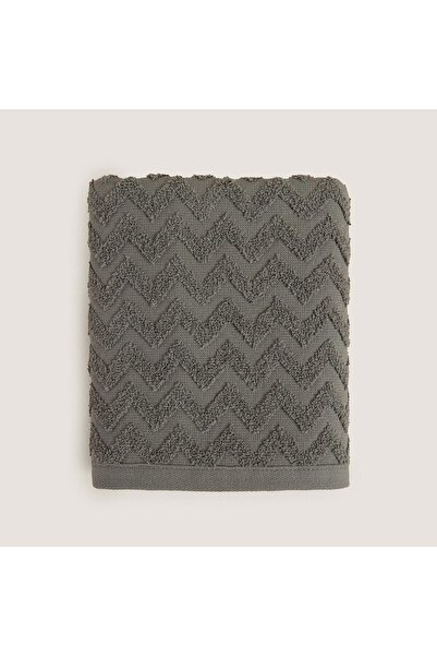 Chakra Prosop de față 100% bumbac zigzag 50x80 cm Antracit