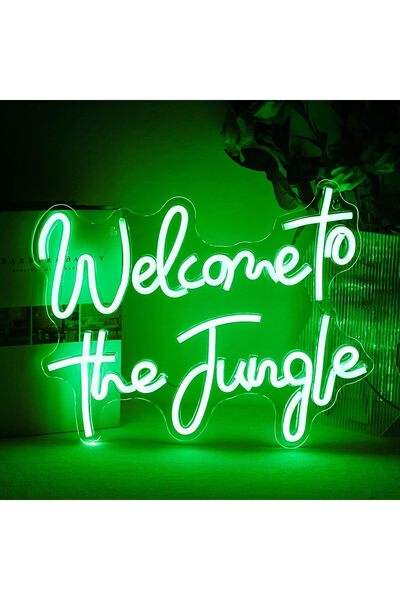 Slasa Jungle Neon Sign 32x39 cm Green LED with 6mm Acrylic Base Wall Decor
