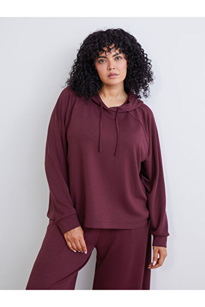 LC Waikiki Rmz Gi̇yi̇m Farkiyla Large Size Women's Hoodie