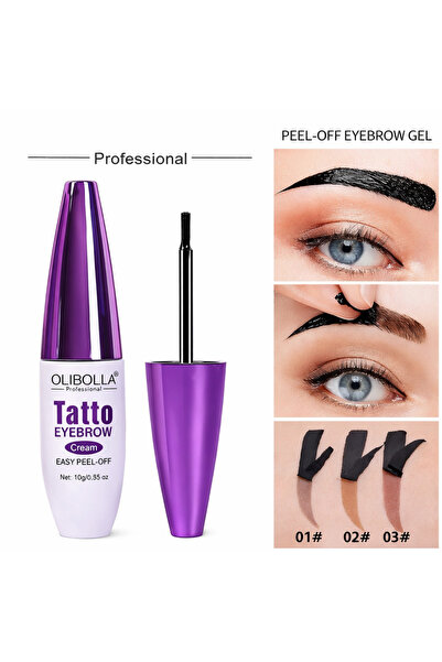 OLİBOLLA Tatto Eyebrow Tattoo Gel Peel-off Type, Waterproof, 3 Day Effect
