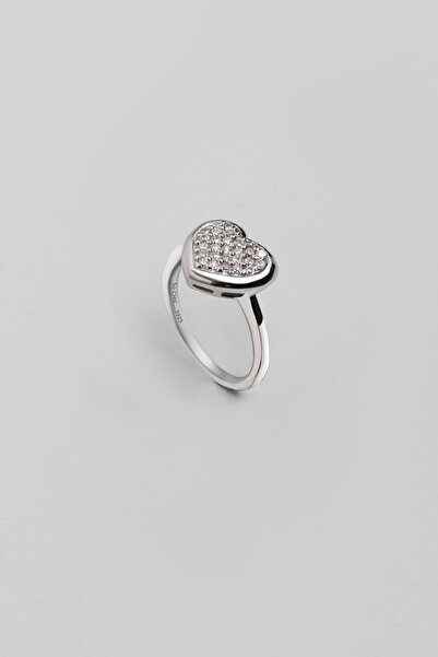 So CHIC... Love 18 Ayar Beyaz Altın Kaplama Gümüş Yüzük
