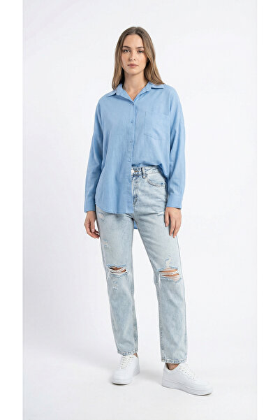 Şeker Portakalım Ripped Decorated Jeans Blue