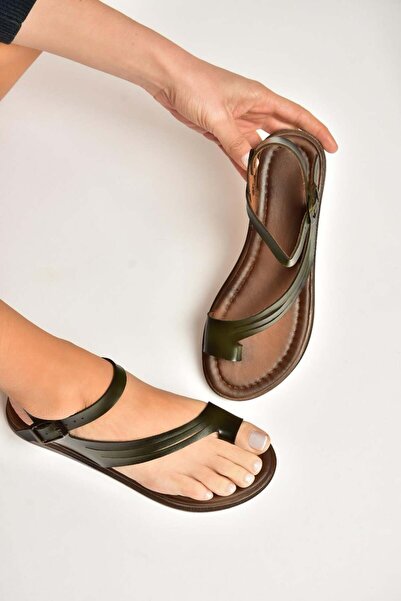 Fox Shoes U390903603 Sandale de damă din piele naturală verde