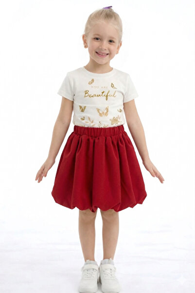 FESSHERA KİDS تنورة للفتيات بخصر مطاطي وتنورة بالون مبطنة