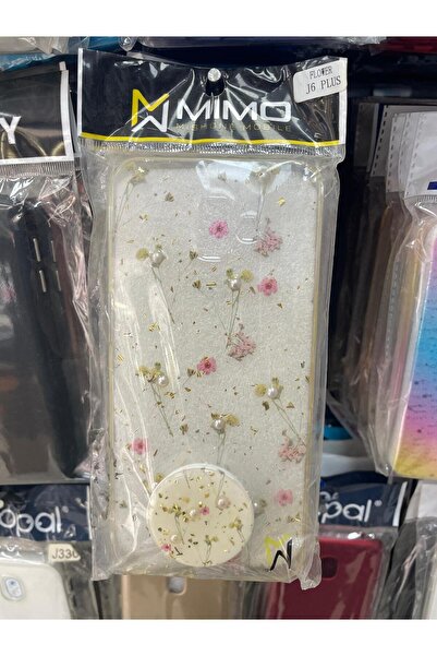 Altsoy shop Samsung Galaxy J6 Plus Pop Socketli Çiçek Desenli Silikon Kılıflar
