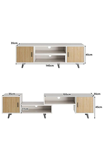 KEKE Living Room TV Stand with Storage Cabinet, Modern Entertainment Center, ...