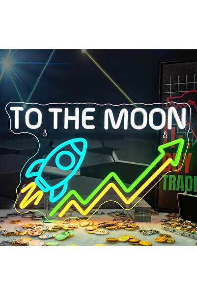 Slasa To The Moon Neon Sign 20x40 cm Multicolor LED with 6mm Acrylic Base Wal...