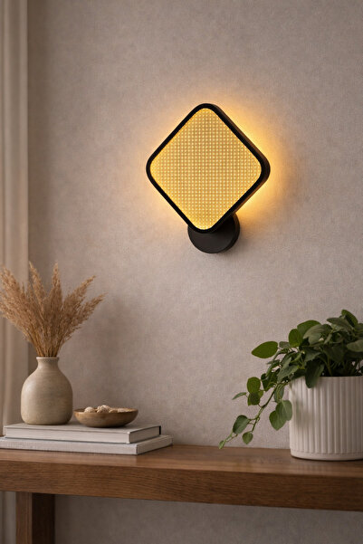 Natiorj Ledli Kumaş Model Pilli Tak Çalıştır Aplik Özel Dekoratif Abajurlu Sa...