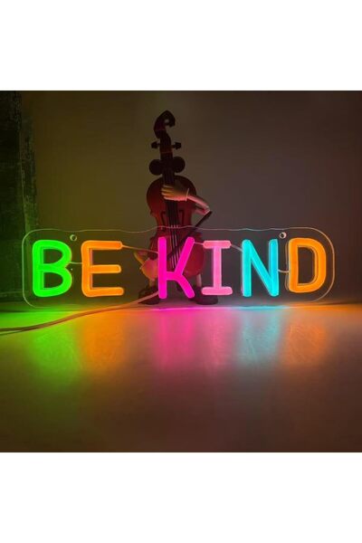 Slasa Be Kind Neon Sign 18x39 cm Multicolor LED with 6mm Acrylic Base Decor