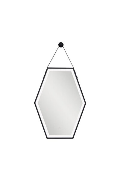 sanotechnik Oglindă de baie hexagonală cu iluminare LED Soho 60x80 cm Negru
