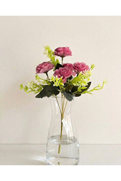 YASİMA زهرة صناعية مكونة من 5 رؤوس من الورد المجفف والقرنفل مع ترتيبات من خشب...