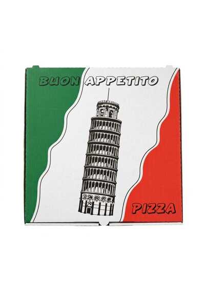Kuzeykutu 30 cm Renkli Pizza Kutusu Buon Appetito - 30 x 30 x 3 cm -150 Adet