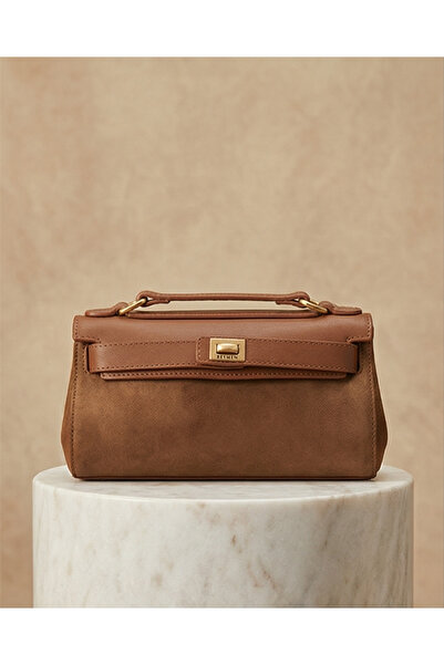 Beymen Collection Bymen Süet Taba Çanta , Boy 14 cm,Genişlik 26 cm,