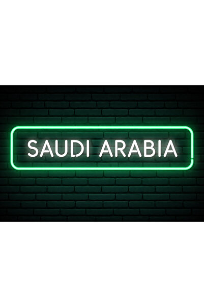 Slasa Saudi Neon Sign 25x40 cm LED with 6mm Acrylic Base Decor