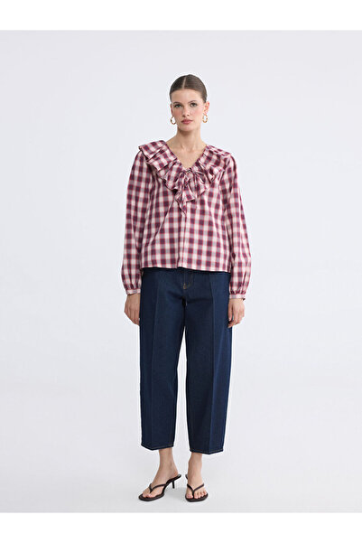 LC Waikiki Indigo High Waist Barrel Fit Women's Jean Trousers