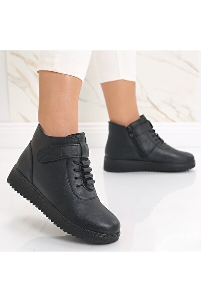 Botinelli Sadina Women's Black Faux Fur Lined Leather Boots, Size 38