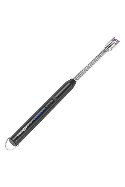 AL SANIDI ولاعة كهربائية، ولاعة شحن USB، اسود، مقاس26.5*1.5 سم