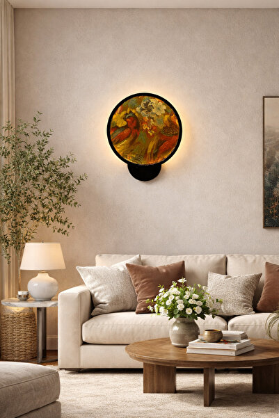 Natiorj Ledli Kumaş Model Pilli Tak Çalıştır Aplik Özel Dekoratif Abajurlu Sa...