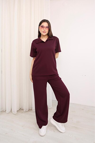 Mazelf Baby&Kids Wear Women's Modal Fabric Polo Collar Short-Sleeved Top-Bott...