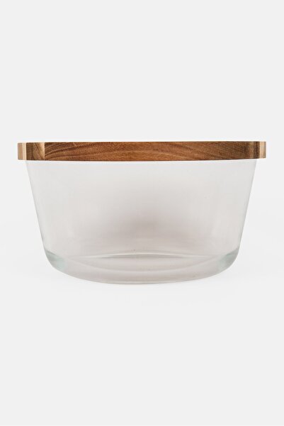 Muy Mucho Glass Food Cover With Wooden Base, Transparent