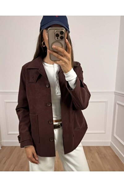 Myrum butik Merlot Bordo Premium Süet Ceket