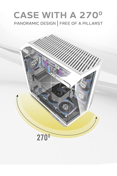 Aigo علبة كمبيوتر للألعاب داركفلاش DY470 بثلاثة ألواح زجاجية متوافقة مع ATX/M...