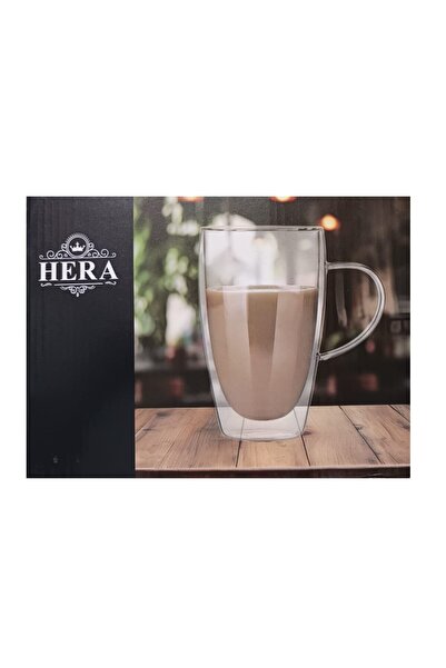 HERA Set of 2 heat-resistant glass mugs, double-walled, 600 ml, 510600
