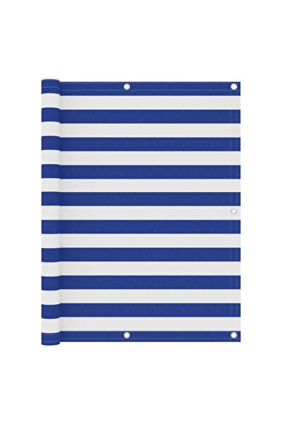 vidaxl Paravan de balcon, alb/albastru, 120 x 500 cm, țesătură oxford