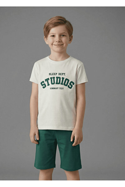 vitmo Σετ πιτζάμες για αγόρια με κοντά μανίκια, 100% βαμβακερό, στυλ Κάπρι, Σ...