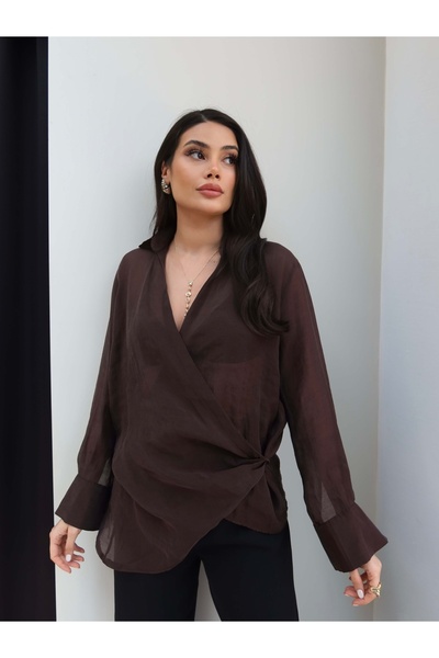 ESRAHELVACI Transparan Parlak Gömlek