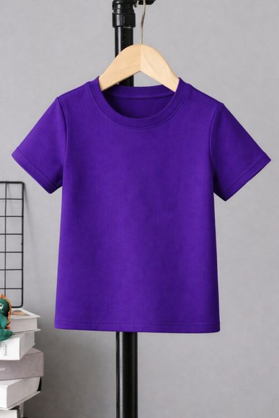 Mügerella Children's 100% Cotton Basic T-Shirt – Comfortable Fit, Casual Summer Combination with Shorts as a Gift