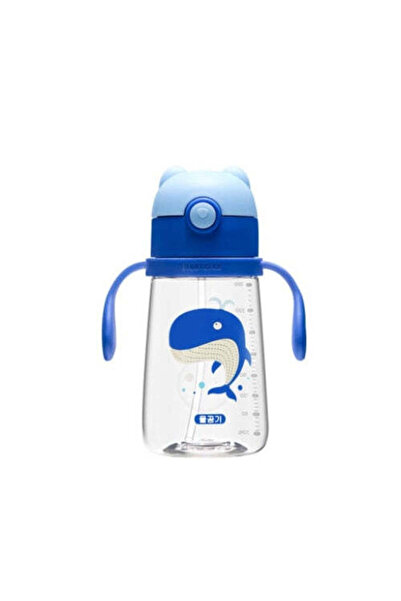 Beddybear Termos pentru copii cu mânere și pai, Balenă, 380 ml, Albastru