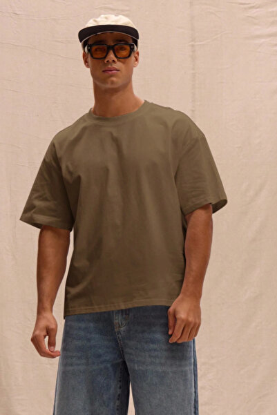 BLUE STREET Men's 100% Organic Cotton Thick Textured Comfort Fit Crew Neck T-...