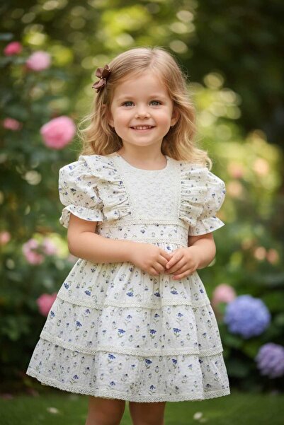 VİYOLİNA Firfirli Cotton Fabric Dress